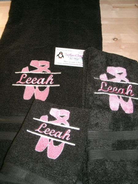 Ballet Split Slippers Personalized Towel Set