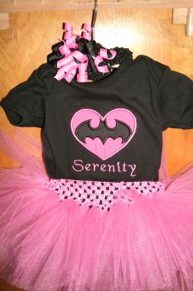 Batman Heart Logo Superhero Personalized Tutu Set