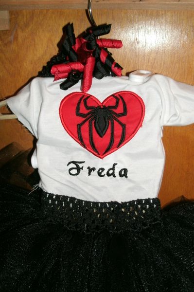 Spiderman Heart Logo Superhero Personalized Tutu Set