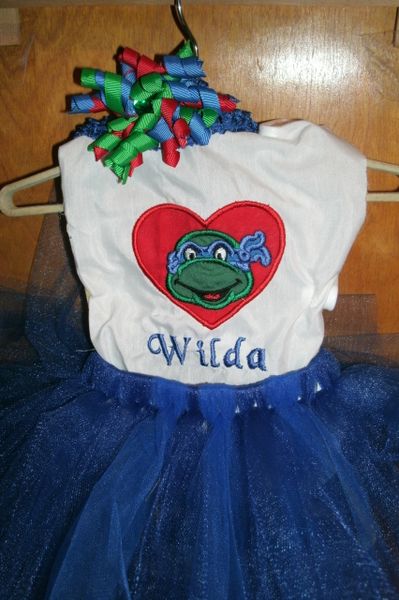 TMNT Turtle Heart Logo Superhero Personalized Tutu Set