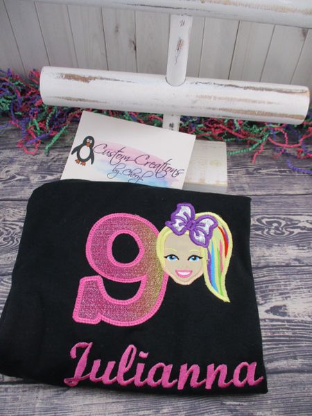 Jojo Big Bow Girl Personalized Birthday Shirt Birthday