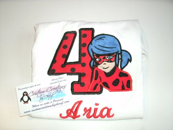 Ladybug Girl Personalized Birthday Shirt Birthday