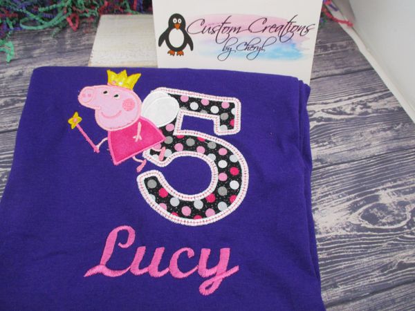 Peppa Pig Fairy Personalized Birthday Shirt Birthday