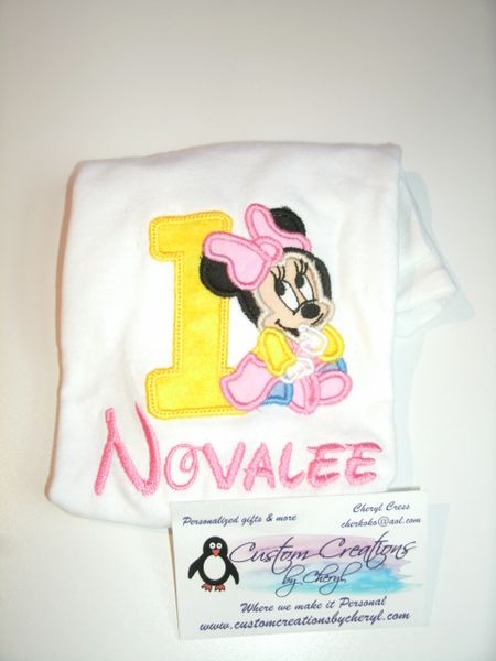 1st Birthday Baby Minnie Mouse Personalized Birthday Shirt Minnie Birthday Party