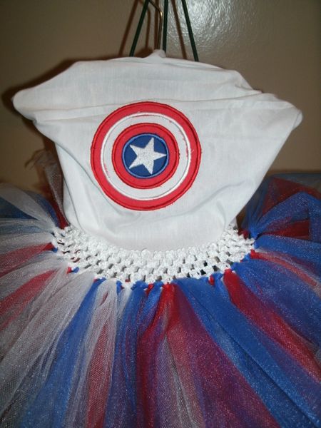 Captain America Shield Logo Superhero Personalized Tutu Set