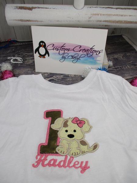 Puppy Dog Personalized 1st Birthday Shirt Birthday