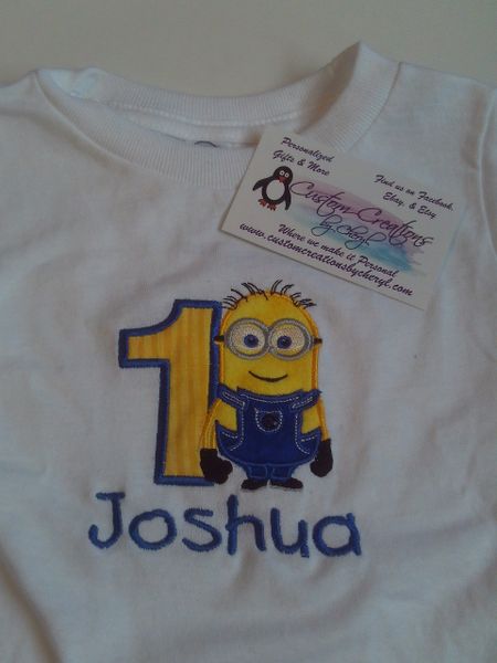 Minion Personalized 1st Birthday Shirt Birthday