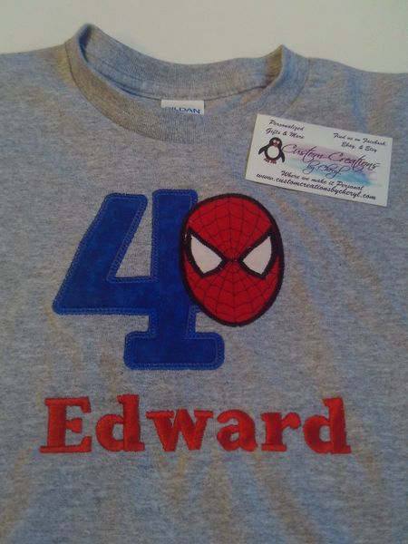 Spiderman Face Personalized Birthday Shirt Superhero Birthday shirt