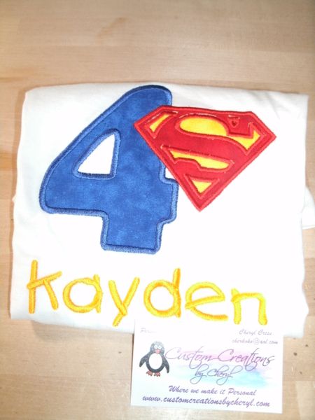 Superman Logo Personalized Birthday Shirt Superhero Birthday shirt