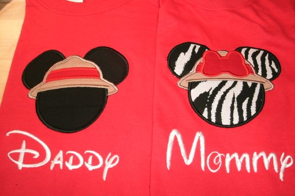 Mickey and Minnie Jungle Safari Mouse Ears Couples Shirts