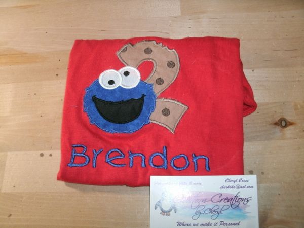 Cookie Monster Face Personalized Birthday Shirt Cookie Birthday shirt