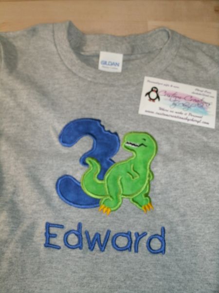 Dinosaur Bite Personalized Birthday Shirt Dino Birthday
