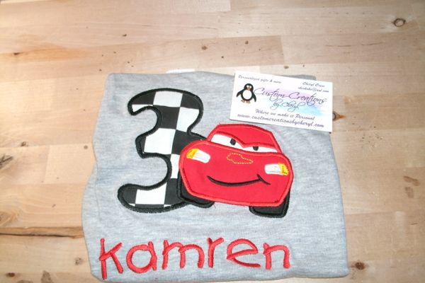 Lighting Race Car Personalized Birthday Shirt Racing Birthday shirt