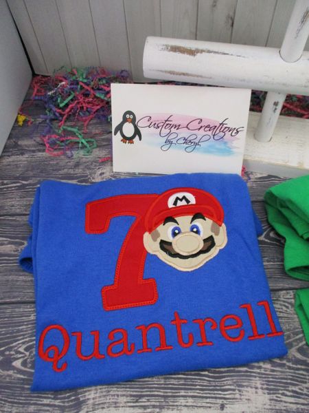 Mario Personalized Birthday Shirt Racing Birthday shirt