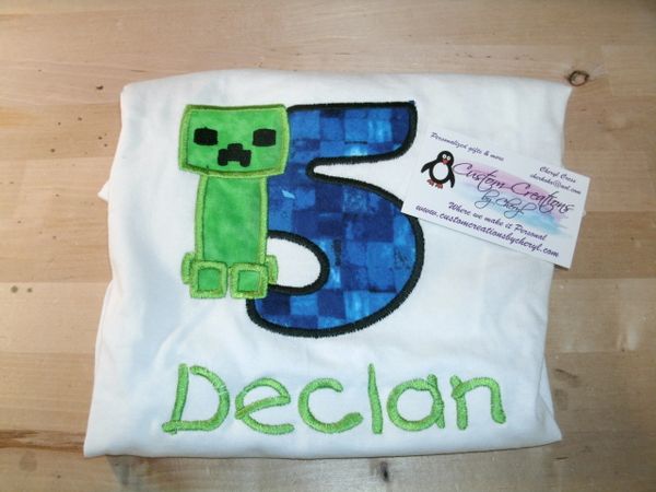 Block Creeper Personalized Birthday Shirt Gaming Birthday shirt