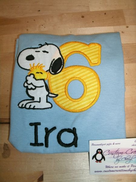 Snoopy Hugging Woodstock Personalized Birthday Shirt Snoopy Birthday shirt