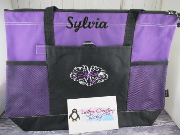 Custom Stylist Scroll Personalized Hairdresser Tote Bag, Beautician Gift