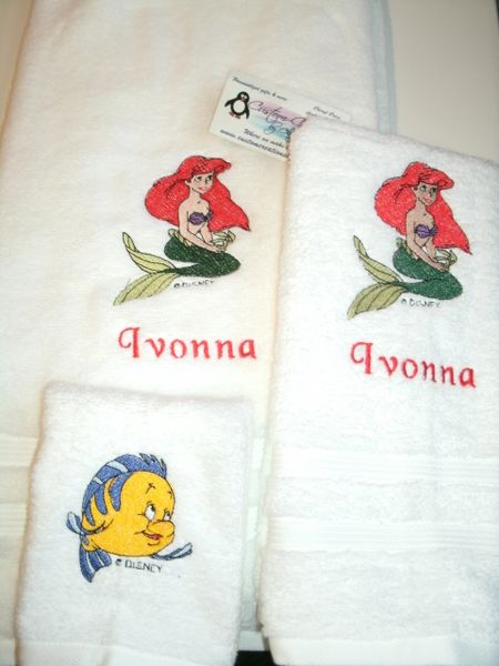 Little Mermaid Ariel Personalized Towel Set