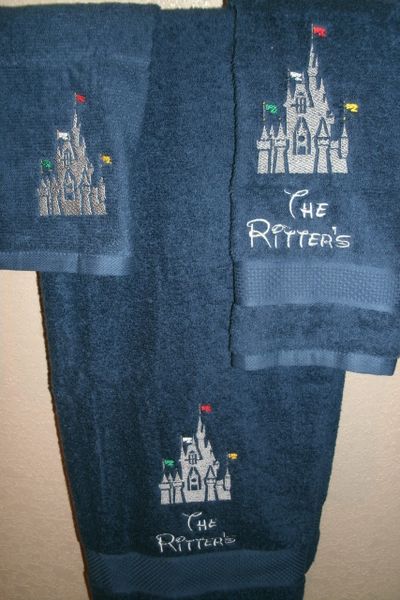 Disney Castle Sketch Personalized Towel Set