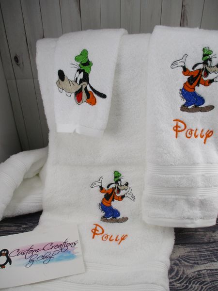 Goofy Personalized 3 piece Bath Towel Set