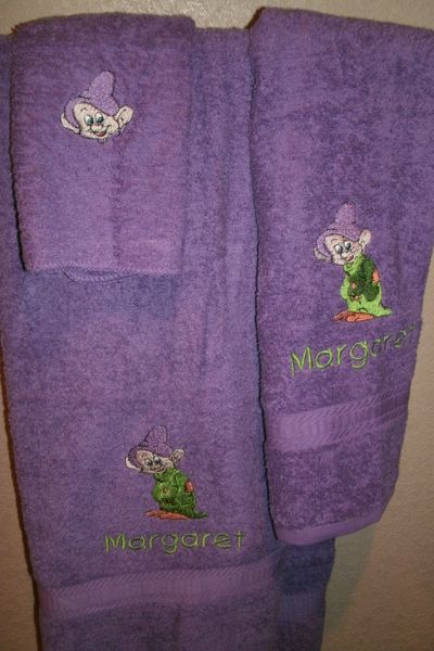 Dopey Dwarf Personalized Towel Set