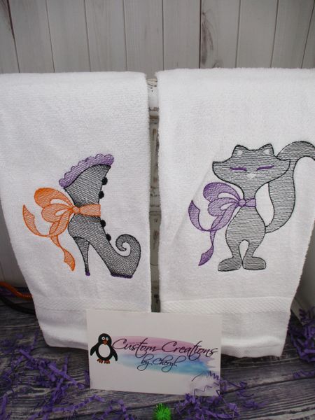 Halloween Black Cat Kitchen Towel Set