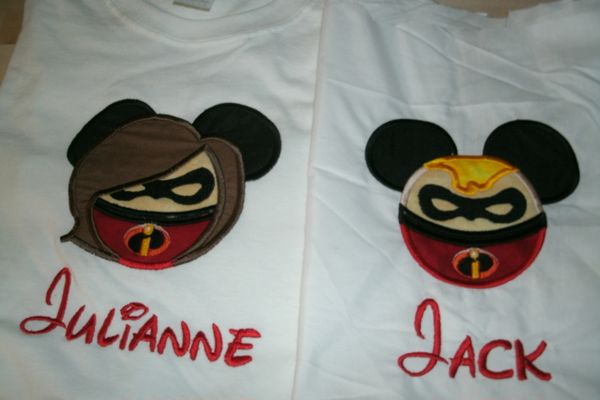 Mr & Mrs Incredible Mouse Ear Couples Shirts