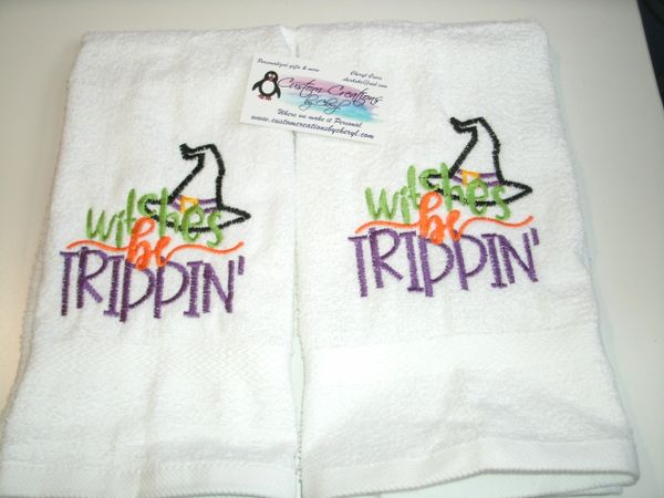 Hocus Pocus Personalized Kitchen Towels Hand towels 2 piece Set