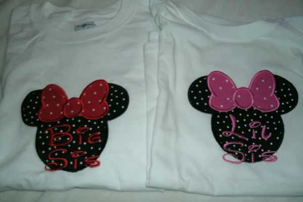 Minnie Big Sis & Lil Sis Mouse Ears Siblings Shirts