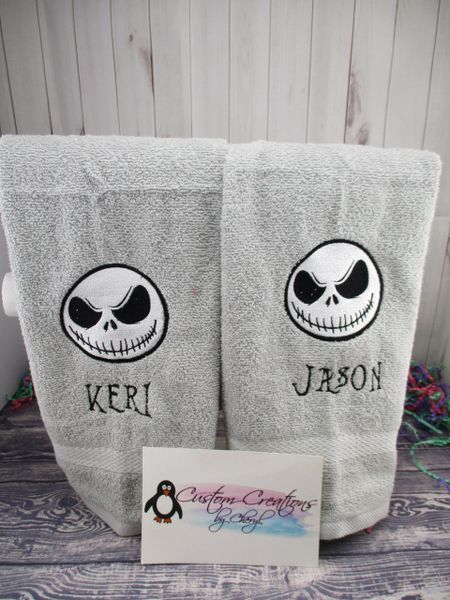 Nightmare Jack Face Personalized Kitchen Towels Hand Towels 2 piece set