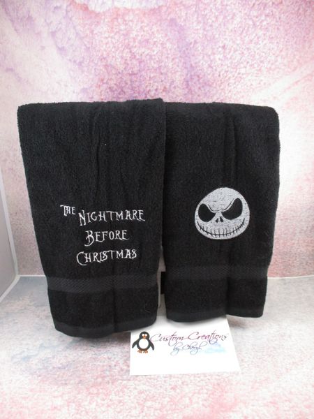 Nightmare Jack Face & Wording Personalized Kitchen Towels Hand Towels 2 piece set
