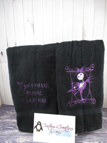 Nightmare Jack Frame & Wording Personalized Kitchen Towels Hand Towels 2 piece set