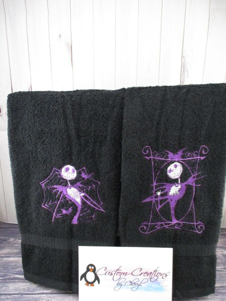 Nightmare Jack Frame & Web Personalized Kitchen Towels Hand Towels 2 piece set