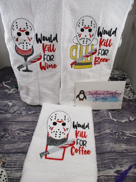 Jason Drink Friday Horror Kitchen Towels Hand Towels 2 piece set