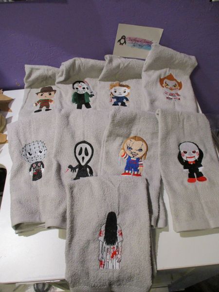 Horror Character Set Kitchen Towels Hand Towels 2 piece set