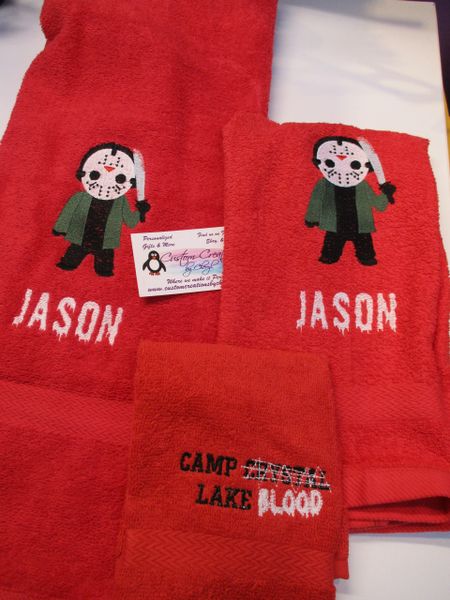 Horror Jason Personalized 3 Piece Bath Towel Set