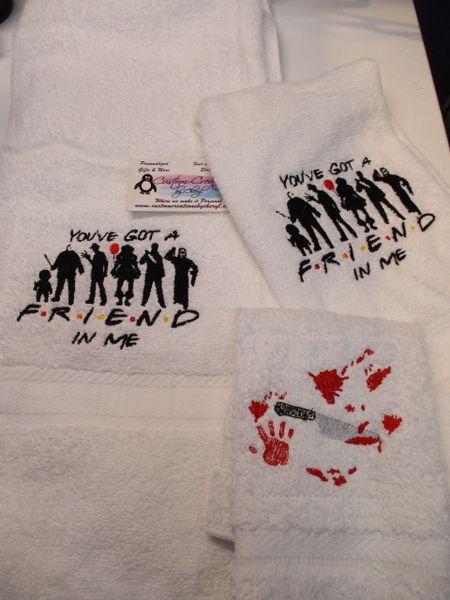 Horror You Got a Friend in Me Personalized 3 Piece Bath Towel Set