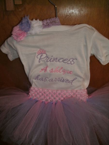 Princess has Arrived Pink and Lavender Personalized Tutu Set