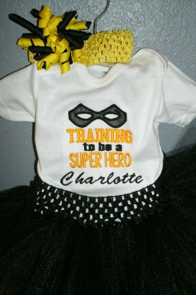 Training to be a Superhero Newborn Personalized Tutu Set