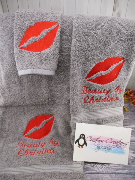 Lips Personalized Towel Set