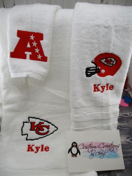 Chiefs Mix Football Personalized 3 Piece Sports Towel Set