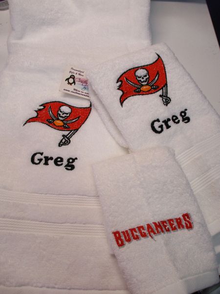 Buccaneers Football Personalized 3 Piece Sports Towel Set