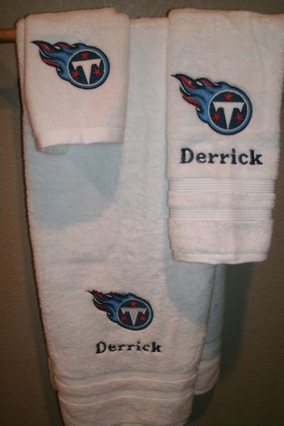 Titans Football Personalized 3 Piece Sports Towel Set