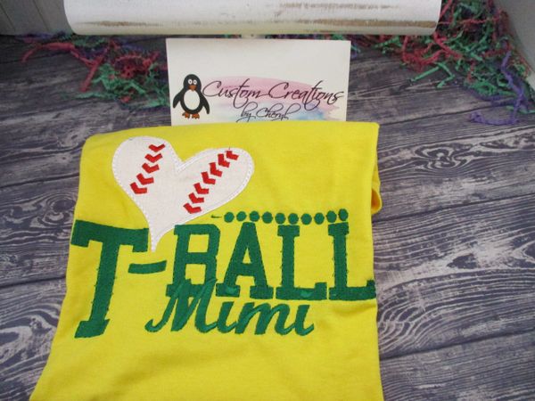 T-ball Mimi dots Baseball Shirt