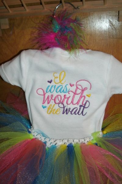 I Was Worth the Wait Newborn Personalized Tutu Set