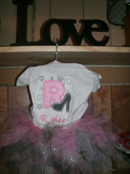 Letter Glamour Newborn Personalized Tutu Set