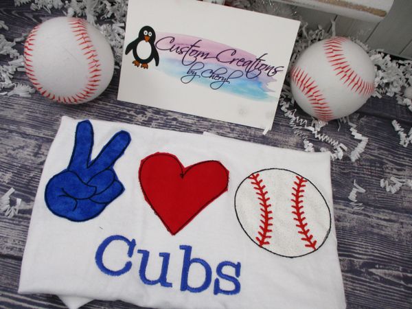 Peace Love Baseball Team Sports Fan Shirt