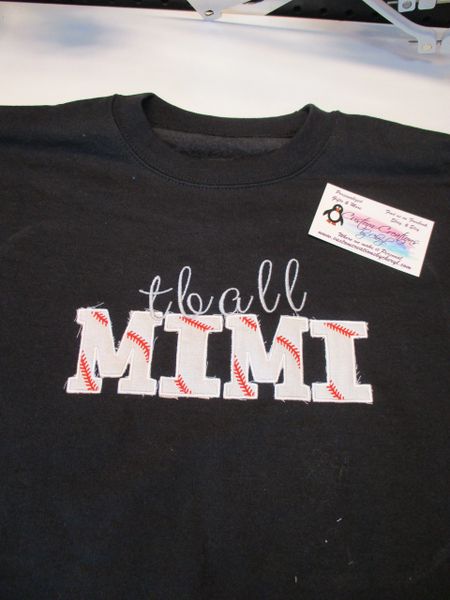 T-ball Mimi Baseball Lettering Baseball Shirt