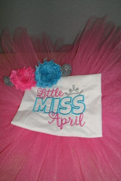 Lil Miss April Newborn Personalized Tutu Set
