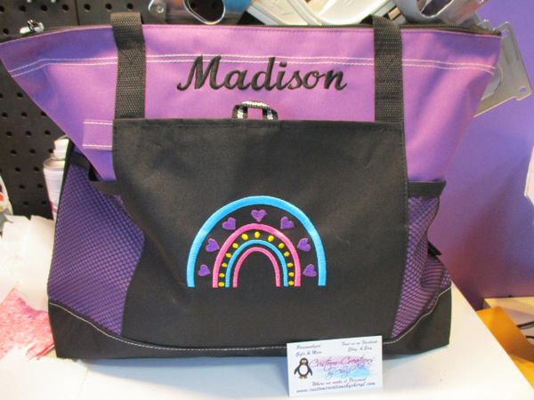Pretty Boho Rainbow Personalized Tote Bag Unicorn Gift
